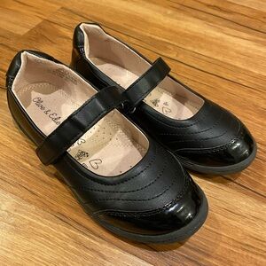 Girls school shoes Mary Janes olive & Edie black 2